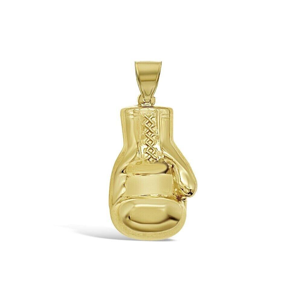 10k Yellow Gold Boxing Gloves Pendant Charm Sport 1.3"